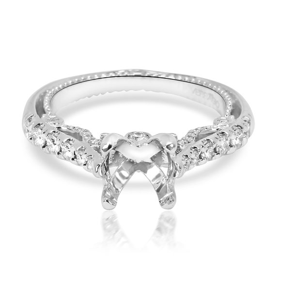 Verragio Insignia Diamond Engagement Ring Setting in 18K White Gold 0.62 CTW - Picture 1 of 4